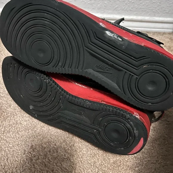 NIKE Air Force 1 - Black and Red High-Top Sneakers - Picture 6 of 10